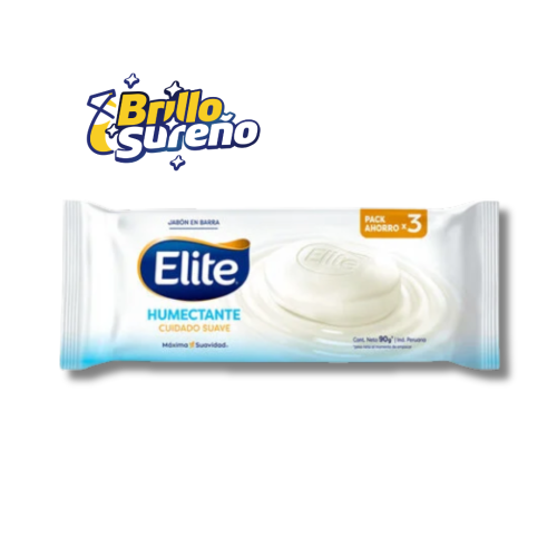 Jabón Humectante Elite 90gr  pack 3 unid