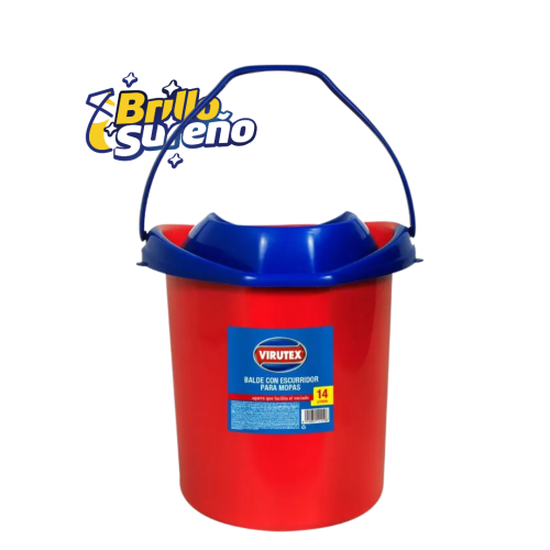 Balde con Escurridor para Mopas Virutex 14 lts