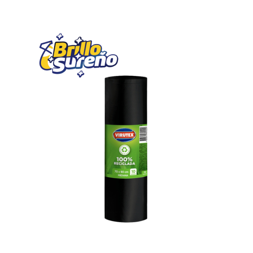 Bolsa de Basura Negra 100% Reciclada 70 x 90 Virutex 10 unid