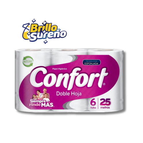 Papel Higiénico Confort Doble Hoja 6 x 25 mts