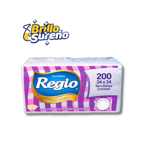 Servilleta tipo Cocktail 24 x 24 Regio 200 unid