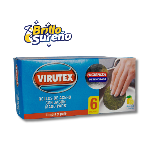 Rollos de Acero con Jabón Mago Pads 6 Unid Virutex