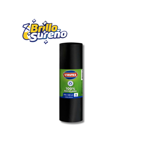 Bolsa de Basura Negra 100% Carga Pesada 110 x 120 Virutex 5 unid